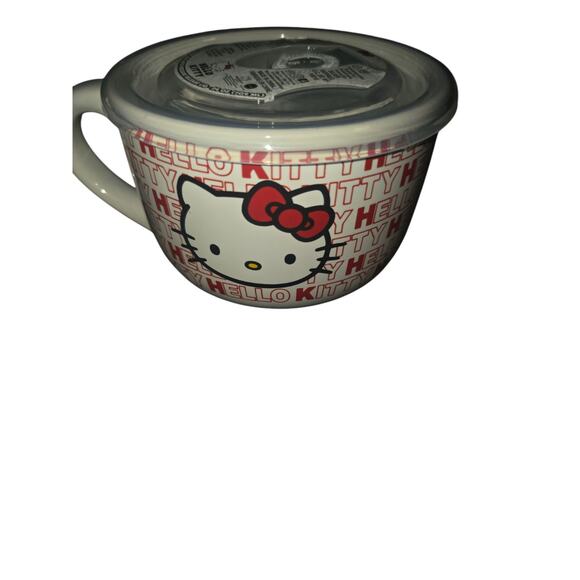 New Hello Kitty Sanrio Soup Mug Gift Pressure Release Lid 24 Oz - Picture 6 of 7